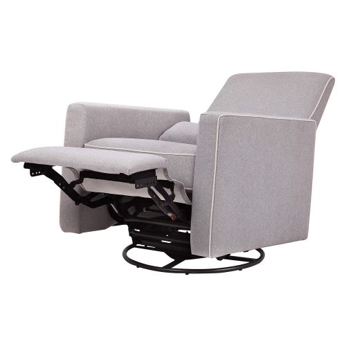  DaVinci Piper All-Purpose Upholstered Recliner with Cream Piping, Grey Finish