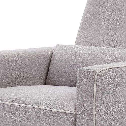  DaVinci Piper All-Purpose Upholstered Recliner with Cream Piping, Grey Finish