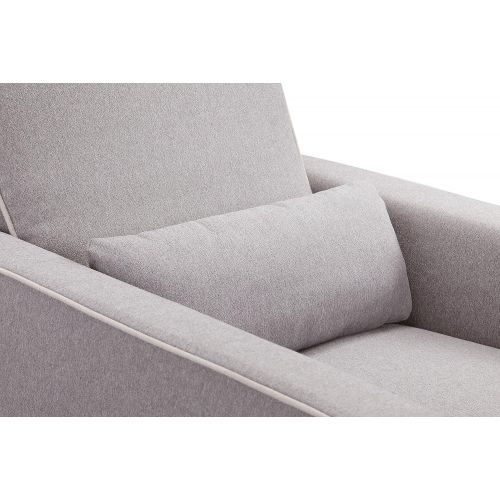  DaVinci Piper All-Purpose Upholstered Recliner with Cream Piping, Grey Finish