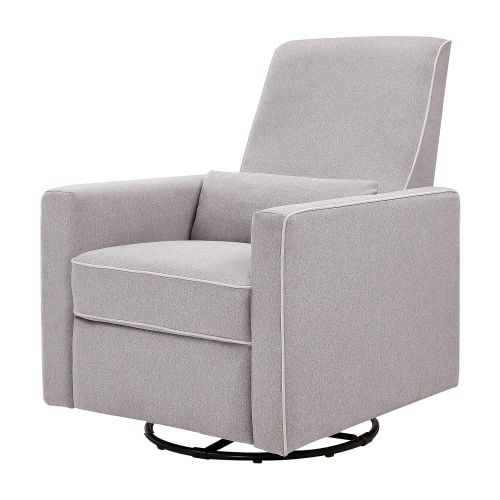 DaVinci Piper All-Purpose Upholstered Recliner with Cream Piping, Grey Finish