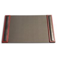 Dacasso Rosewood and Leather Desk Pad with Side-rails, 25.5 by 17.25 Inch