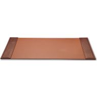 Dacasso Brown Crocodile Embossed Leather Desk pad with Side-rails, 25.5 by 17.25 Inch