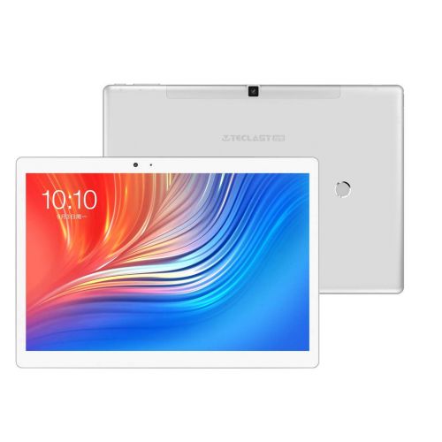  Dacawin 10.1 Inch 4G Tablet PC- Android7.0 MT6797 X27 Deca Core 64G+4G Dual Band WiFi Bluetooth 13.0MP GPS Network Fingerprint Locking Phablet Computer,Support Multi-Networks (Sliver, Tecl