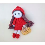 Red Riding Hood doll, Crochet handmade doll, Collectible doll, Birthday gift girl, Soft toy doll, Newborn gift, Original doll, DacquaProject