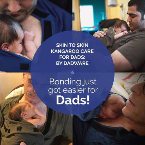  DadWare Bamboo Bondaroo Skin to Skin Kangaroo Care Bonding T-Shirt (M) Navy Blue