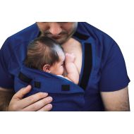 DadWare Bamboo Bondaroo Skin to Skin Kangaroo Care Bonding T-Shirt Navy Blue