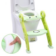Dada Nana Portable Potty Training Seat for Toddler Potty Chair for Boys and Girls, Penguin Design Soft Cushioned Children Toddler Toilet Seat with Ladder Step Stool for Kids Toilet Training