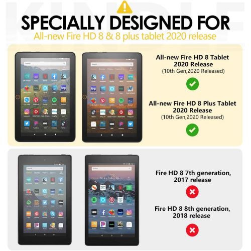  [아마존베스트]Dadanism Case for All-New Kindle Fire HD 8 Tablet(10th Generation 2020 Release) & Fire HD 8 Plus, Premium PU Leather Lightweight Slim Smart Stand Cover with Auto Wake/Sleep - Black