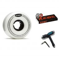 Daddies Board Shop Cruiser Skateboard Wheels - 57mm 78a - White with Bones Reds Bearings and CCS Skate Tool