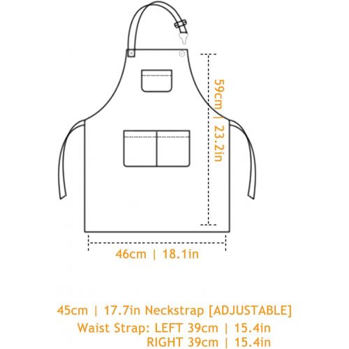  [아마존베스트]Dadidyc Kids Aprons with Pockets Durable Denim Aprons for Kids Adjustable Artists Bib Aprons for Painting Chef Kitchen Cooking Baking Gardening Aprons Black