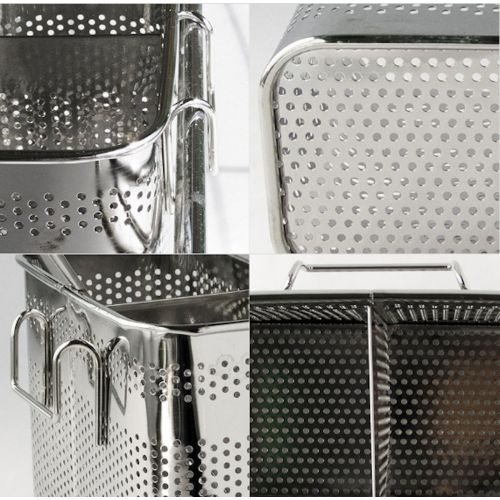  Daeheung Industries Kitchen Utensils Chopsticks Holder Drying Rack Basket with Hooks 2 Divided Compartments Quality Stainless Steel Large L5.4 X H4.3 X W2.6 (Basic pack)