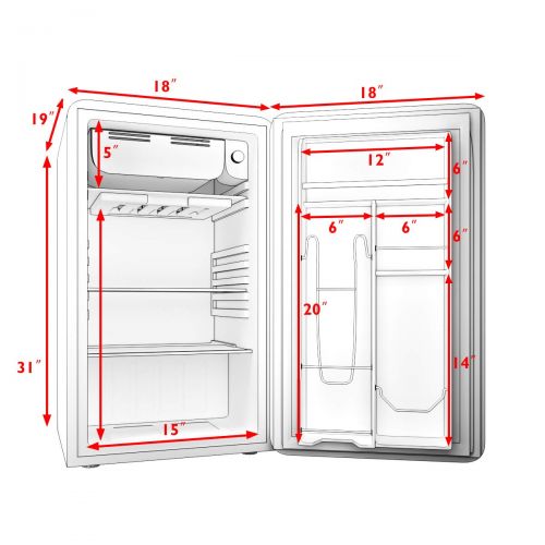  Daewoo COSTWAY Compact Refrigerator, 3.2 cu. ft. Single Door, Small Under Counter Mini Refrigerator, Fridge Freezer Cooler Unit w/Handle for Dorm, Office, Apartment (WHITE)