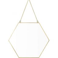 Dahey Hanging Wall Mirror Decor Small Gold Hexagon Mirrors for Home Bathroom Bedroom Living Room,11.81X10.24