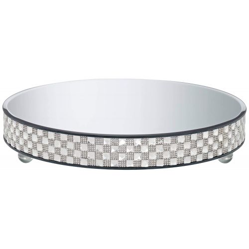  Dahlia Studios Ashley Silver Mirror-Top 13 3/4 Round Cake Stand