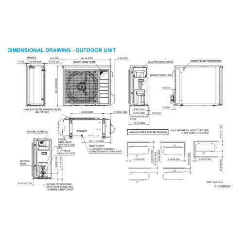  Daikin 18,000 BTU 220V18 SEER Mini Split Inverter Air Conditioner