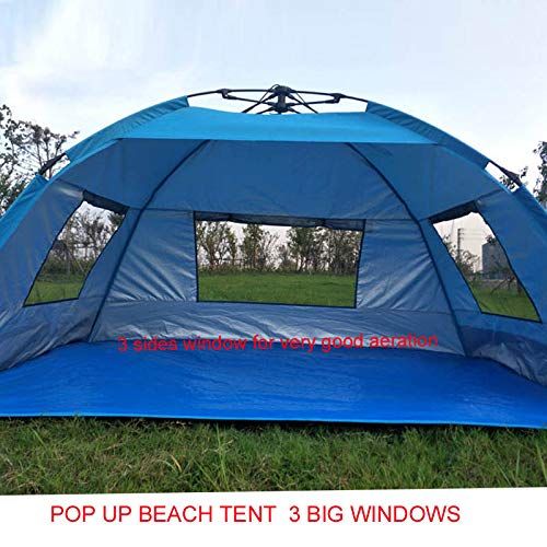  Daili Si Sun Shelter,Automatic Pop Up Instant Portable Outdoors Quick Cabana Beach Tent, Blue,Easy Pop Up Sun Shade