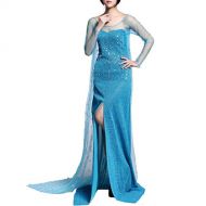 Daily Proposal AE1 Adult Elsa Dress Snow Queen Snowflake Halloween Costume Cosplay S-XXL USA