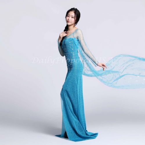  Daily Proposal AE1 Adult Elsa Dress Snow Queen Snowflake Halloween Costume Cosplay S-XXL USA