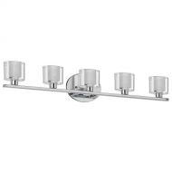 Dainolite 809-5W-PC 5-Light Vanity with Oval Frosted Glass, Polished Chrome