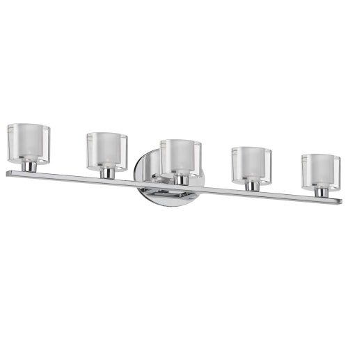  Dainolite 809-5W-PC 5-Light Vanity with Oval Frosted Glass, Polished Chrome