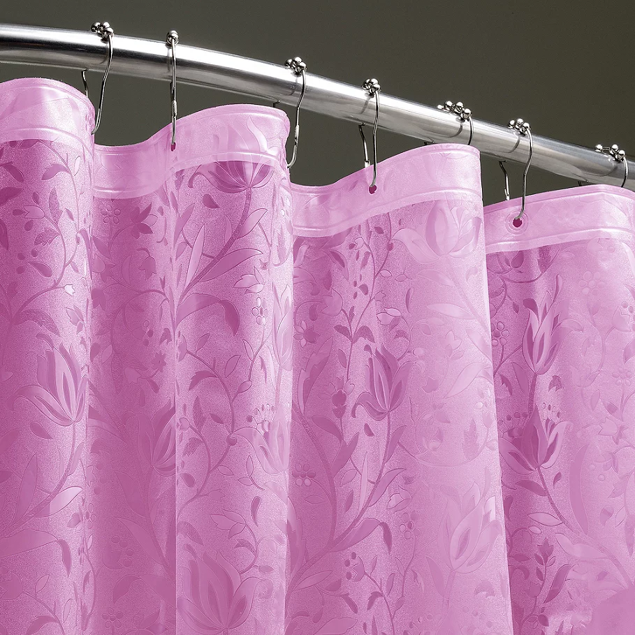 Dainty Home Vinyl 3D Floral Shower Curtain Liner