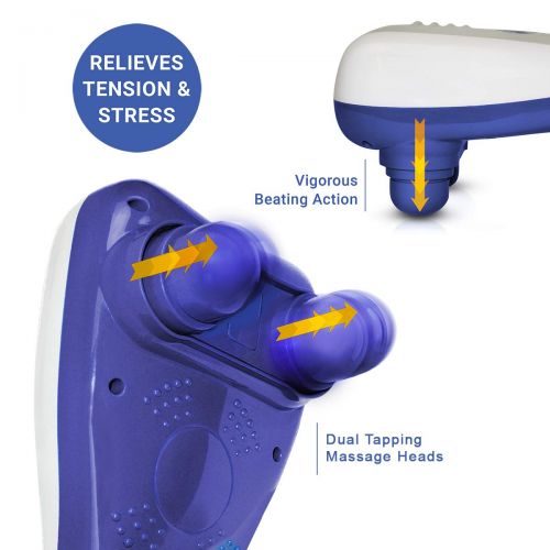 다이와 Daiwa Felicity Electric Handheld Full Body Dual Double Head Percussion Massager Tapping Massage Dual Tapper 3 Interchangeable nodes Included