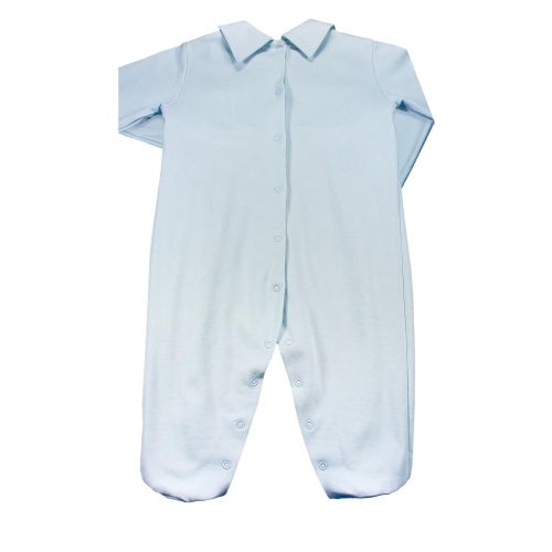  Dakomoda Baby Boys 100% Organic Pima Cotton Overall Smocked Blue Footie, Easter Overall
