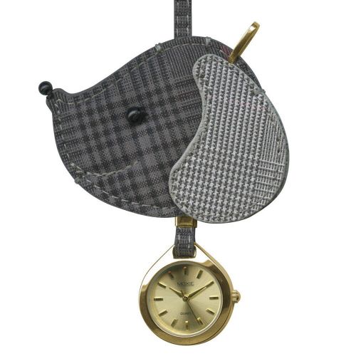  Dakota Womens Moxie Grey Plaid Dog Hanging Purse Charm Clock by Moxxie