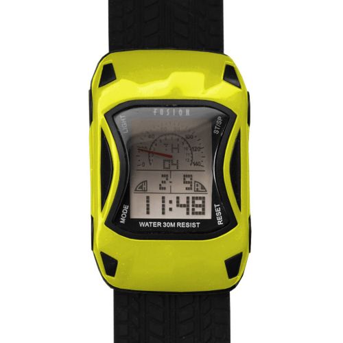  Dakota Fusion Kids Yellow Digital Racecar Watch by Fusion