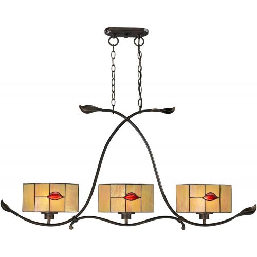  Dale Tiffany Lamps Dale Tiffany TH12451 Fantom Leaf Hanging Fixture, 4.5 x 45 x 22.5, Rustic Bronze