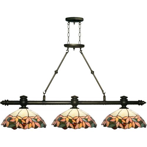  Dale Tiffany Lamps Dale Tiffany TH17124 Crystal Leaf Kitchen Island Fixture, 49.5 Wide