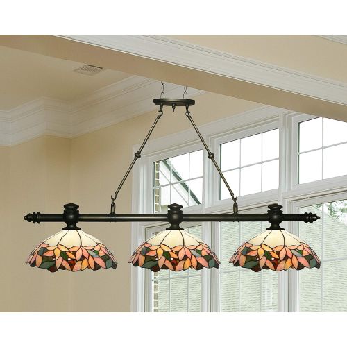  Dale Tiffany Lamps Dale Tiffany TH17124 Crystal Leaf Kitchen Island Fixture, 49.5 Wide