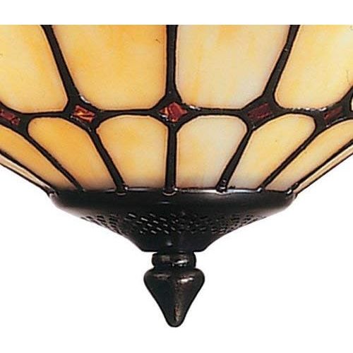  Dale Tiffany Lamps Dale Tiffany TM100598 Dylan Tiffany Flush Mount Light, Antique Brass and Art Glass Shade