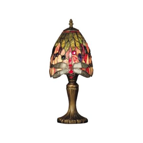  Dale Tiffany Lamps Dale Tiffany TT101287 Vickers Tiffany Table Lamp, Antique Brass and Art Glass Shade