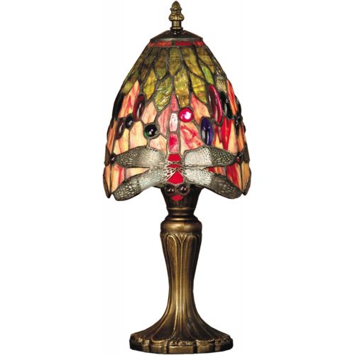  Dale Tiffany Lamps Dale Tiffany TT101287 Vickers Tiffany Table Lamp, Antique Brass and Art Glass Shade