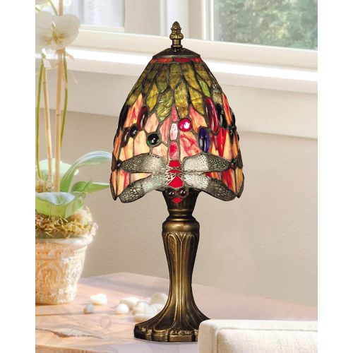  Dale Tiffany Lamps Dale Tiffany TT101287 Vickers Tiffany Table Lamp, Antique Brass and Art Glass Shade