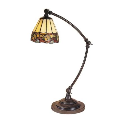  Dale Tiffany Lamps Dale Tiffany TA100700 Ainsley Desk Lamp, 5.5 x 5.5 x 21, Mica Bronze