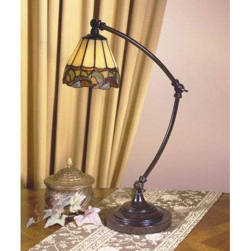  Dale Tiffany Lamps Dale Tiffany TA100700 Ainsley Desk Lamp, 5.5 x 5.5 x 21, Mica Bronze