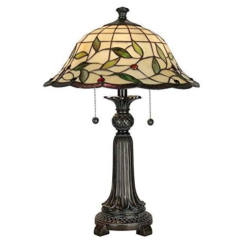  Dale Tiffany Lamps Dale Tiffany TT60574 Donavan Table Lamp, Mica Bronze and Art Glass Shade