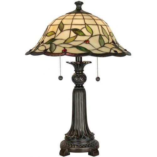  Dale Tiffany Lamps Dale Tiffany TT60574 Donavan Table Lamp, Mica Bronze and Art Glass Shade