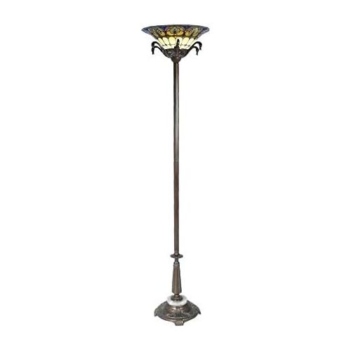  Dale Tiffany Lamps Dale Tiffany TR17122 Corona Leaf FloorTorchiere Lamp, Antique Bronze