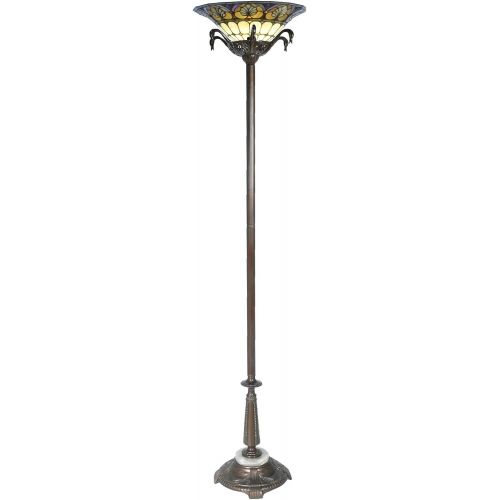  Dale Tiffany Lamps Dale Tiffany TR17122 Corona Leaf FloorTorchiere Lamp, Antique Bronze