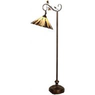 Dale Tiffany Lamps Dale Tiffany TF90263 Tiffany Downbridge Floor Lamp with Art Glass Shade, Antique Golden Sand