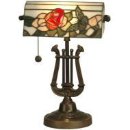 Dale Tiffany Lamps Dale Tiffany TT90186 Broadview Table Lamp, Antique Bronze and Art Glass Shade