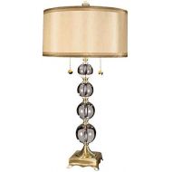 Dale Tiffany Lamps Dale Tiffany GT701217 Aurora Crystal Table Lamp, Antique Brass and Fabric Shade