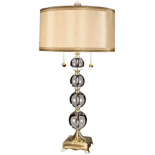  Dale Tiffany Lamps Dale Tiffany GT701217 Aurora Crystal Table Lamp, Antique Brass and Fabric Shade