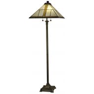 Dale Tiffany Lamps Dale Tiffany TF10497 Mission Floor Lamp, Antique Bronze and Art Glass Shade