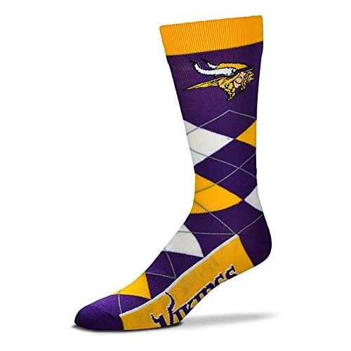  For Bare Feet Adult NFL Argyle Crew Socks - One Size Fits Most