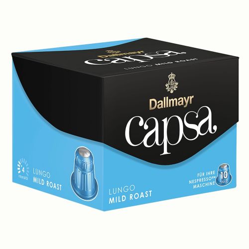  Dallmayr Capsa Lungo Mild Roast, Nespresso Kompatibel Kapsel, Kaffeekapsel, Roestkaffee, Kaffee, 100 Kapseln