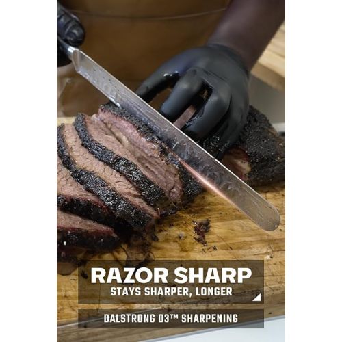  Dalstrong Slicing Knife - 12 inch - Gladiator Series Elite - Granton Edge - Forged High-Carbon German Steel Knife - G10 Handle - w/Sheath - Slicer - NSF Certified